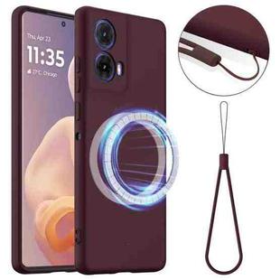 For Motorola Moto G34 / G45 5G Shockproof Silicone Magsafe Phone Case(Plum Color)
