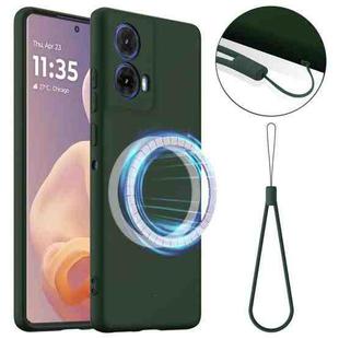 For Motorola Moto G34 / G45 5G Shockproof Silicone Magsafe Phone Case(Dark Green)