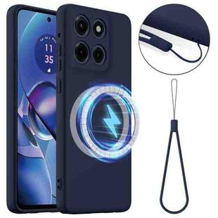 For Motorola Moto G Stylus 5G 2025 Shockproof Silicone Magsafe Phone Case(Navy Blue)