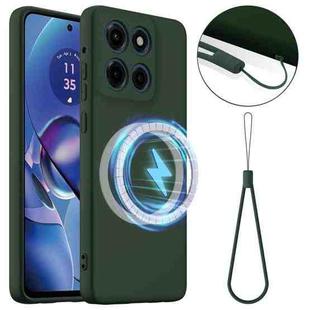 For Motorola Moto G Stylus 5G 2025 Shockproof Silicone Magsafe Phone Case(Dark Green)