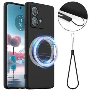 For Motorola Edge 40 Neo Shockproof Silicone Magsafe Phone Case(Black)