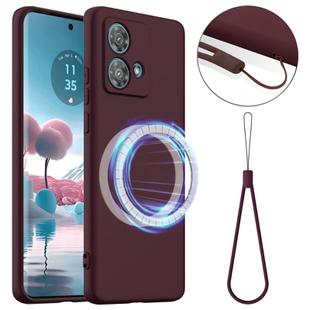 For Motorola Edge 40 Neo Shockproof Silicone Magsafe Phone Case(Plum Color)