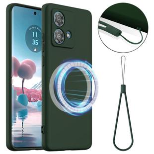 For Motorola Moto G84 Shockproof Silicone Magsafe Phone Case(Dark Green)