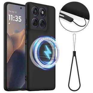 For Motorola Edge 60 Pro Shockproof Silicone Magsafe Phone Case(Black)