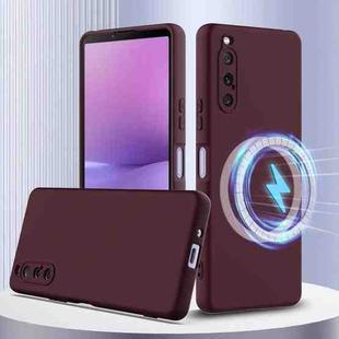 For Sony Xperia 10 V Shockproof Silicone Magsafe Phone Case(Plum Color)