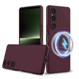 For Sony Xperia 1 V Shockproof Silicone Magsafe Phone Case(Plum Color)