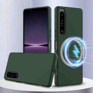 For Sony Xperia 1 III Shockproof Silicone Magsafe Phone Case(Dark Green)