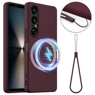 For Sony Xperia 1 VII Shockproof Silicone Magsafe Phone Case(Plum Color)