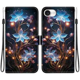 For iPhone SE 2024 Crystal Texture Colored Drawing Leather Phone Case(Little Lantern Flower)