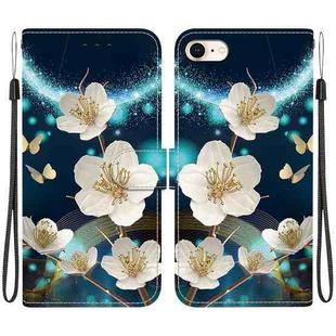 For iPhone 7 / 8 / SE 2022 Crystal Texture Colored Drawing Leather Phone Case(Magnolia)