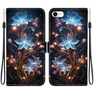 For iPhone 7 / 8 / SE 2022 Crystal Texture Colored Drawing Leather Phone Case(Little Lantern Flower)