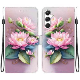 For Samsung Galaxy S24 5G Crystal Texture Colored Drawing Leather Phone Case(Lotus)