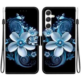 For Samsung Galaxy S24+ 5G Crystal Texture Colored Drawing Leather Phone Case(Black Orchid)