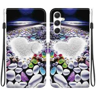 For Samsung Galaxy S24+ 5G Crystal Texture Colored Drawing Leather Phone Case(Heart Shaped)