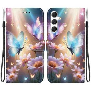 For Samsung Galaxy S23 FE 5G Crystal Texture Colored Drawing Leather Phone Case(Butterfly Love Flower)