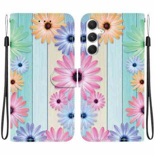 For Samsung Galaxy S23 FE 5G Crystal Texture Colored Drawing Leather Phone Case(Sunflowers)
