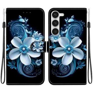 For Samsung Galaxy S23+ 5G Crystal Texture Colored Drawing Leather Phone Case(Black Orchid)