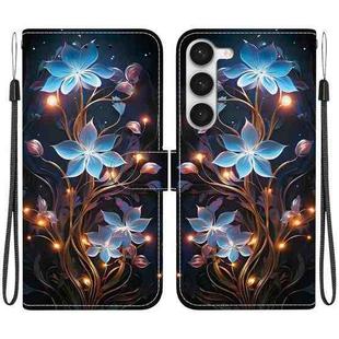 For Samsung Galaxy S23+ 5G Crystal Texture Colored Drawing Leather Phone Case(Little Lantern Flower)