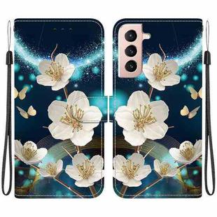 For Samsung Galaxy S21+ 5G Crystal Texture Colored Drawing Leather Phone Case(Magnolia)