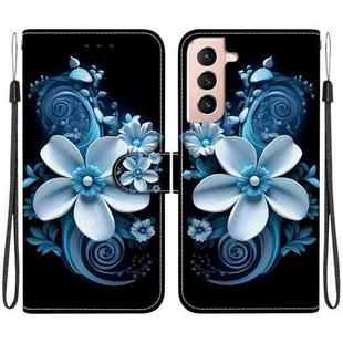For Samsung Galaxy S21+ 5G Crystal Texture Colored Drawing Leather Phone Case(Black Orchid)