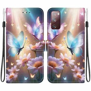 For Samsung Galaxy S20 FE Crystal Texture Colored Drawing Leather Phone Case(Butterfly Love Flower)