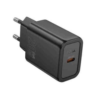 hoco N60 PD20W Type-C Single Port Charger, Specification:EU Plug(Black)