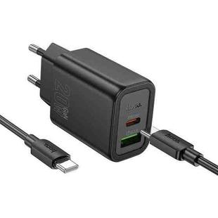 hoco N61 PD20W+QC3.0 Charger Set with 1m Type-C to Type-C Cable, Specification:EU Plug(Black)