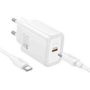 hoco N62 PD30W Type-C Charger Set with 1m Type-C to Type-C Cable, Specification:EU Plug(White)