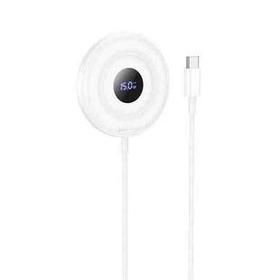 hoco CW61 Phantom Magnetic Wireless Fast Charger with Digital Display, Length:1m(White)