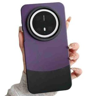 For Huawei Mate 70 Pro Color Contrast 2 in 1 Skin Feel PC Hybrid TPU Phone Case(Purple+Black)