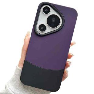 For Huawei Pura 70 Color Contrast 2 in 1 Skin Feel PC Hybrid TPU Phone Case(Purple+Black)