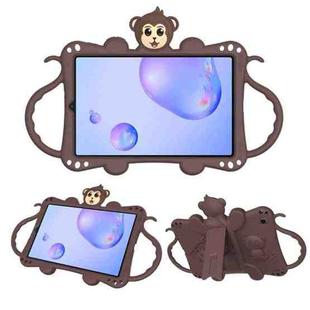 For Samsung Galaxy Tab A 8.4 (2020) T307 Cartoon Monkey Kids Tablet Shockproof EVA Protective Case with Holder & Shoulder Strap & Handle(Brown)