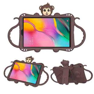 For Samsung Galaxy Tab A 10.1 (2019) T510 / T515 Cartoon Monkey Kids Tablet Shockproof EVA Protective Case with Holder & Shoulder Strap & Handle(Brown)