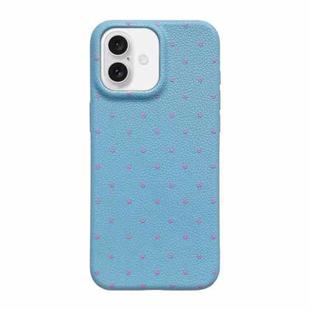 For iPhone 16 Plus Dopamine Polka Dots Silicone Phone Case(Blue)