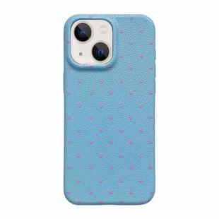 For iPhone 15 Plus Dopamine Polka Dots Silicone Phone Case(Blue)