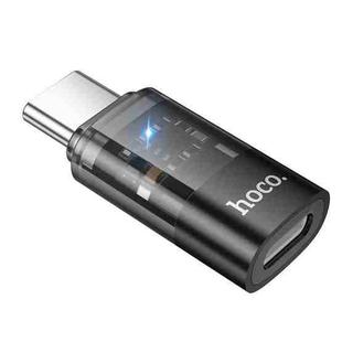 hoco UA36D USB-C / Type-C Male to 8 Pin Female OTG Transparent Adapter(Black)