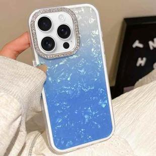 For iPhone 12 Pro Gradient Shell Texture 3 in 1 Phone Case(Blue)