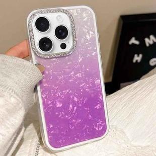 For iPhone 12 Pro Max Gradient Shell Texture 3 in 1 Phone Case(Purple)