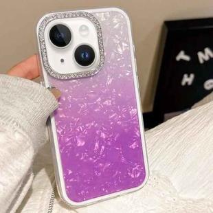 For iPhone 14 Plus Gradient Shell Texture 3 in 1 Phone Case(Purple)