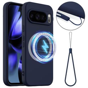 For Google Pixel 10 Pro Shockproof Silicone Magsafe Phone Case(Navy Blue)