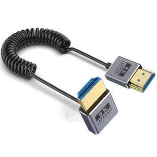 0.7m Coiled Coaxial 8K 48Gbps HDMI 2.1 Cable, Port:Upward Bend