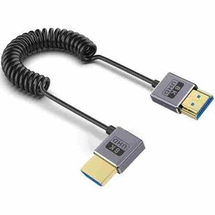 0.7m Coiled Coaxial 8K 48Gbps HDMI 2.1 Cable, Port:Left Bend