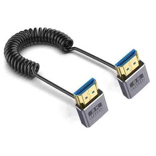 0.7m Coiled Coaxial 8K 48Gbps HDMI 2.1 Cable, Port:Down to Down Elbow