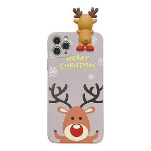 For iPhone 11 Christmas Series Painted Pattern Liquid TPU Case(Purple Elk)