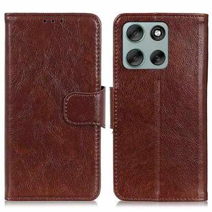 For Motorola Moto G56 5G Nappa Texture Horizontal Flip Leather Phone Case(Brown)