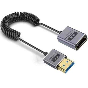 0.7m Coiled Coaxial 8K 48Gbps HDMI 2.1 Cable, Port:Male to Female Straight