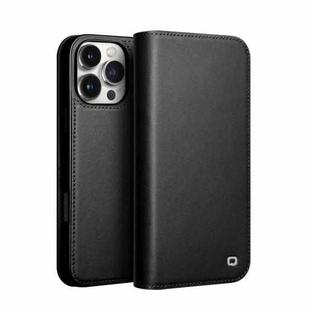 For iPhone 16 Pro Max QIALINO Classic Gen2 Genuine Leather Phone Case(Black)