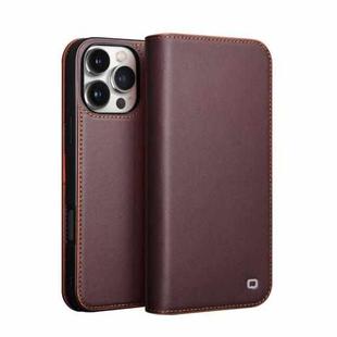 For iPhone 16 Pro QIALINO Classic Gen2 Genuine Leather Phone Case(Brown)