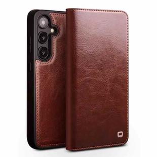 For Samsung Galaxy S25+ 5G QIALINO Genuine Leather Phone Case(Brown)