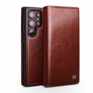 For Samsung Galaxy S25 Ultra 5G QIALINO Genuine Leather Phone Case(Brown)